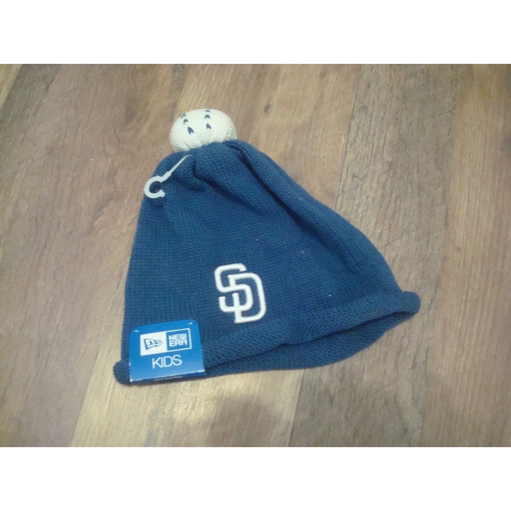 KIDS SAN DIEGO PADRES NEW ERA BEANIE KNIT TOBOGGAN HAT CAP VINTAGE DEADSTOCK 04